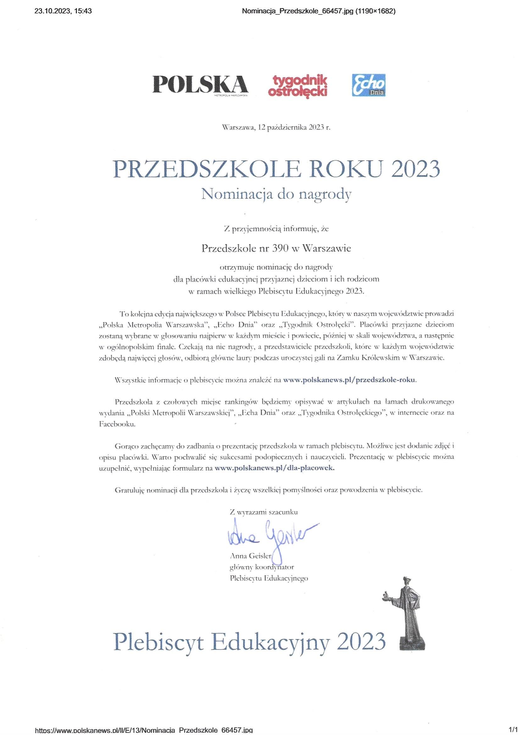 Galeria - Przedszkole 390 w Warszawie