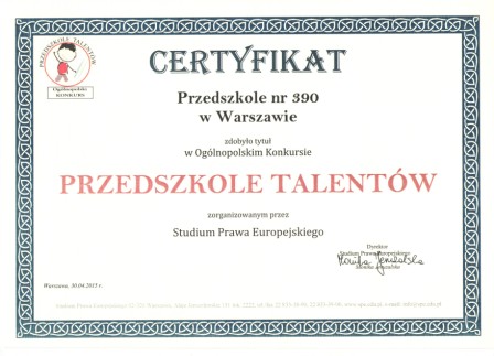 Galeria - Przedszkole 390 w Warszawie